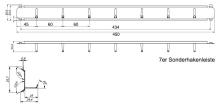 7er Sonderhakenleisten, 450 mm