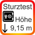 Sturztest aus 9,15 m Höhe, brennendes Gebäude.